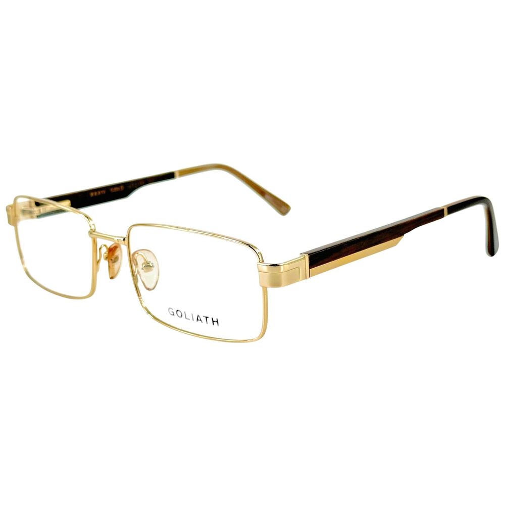 Goliath XXXIV Mens Metal Eyeglass Frame Gold 57-19  Spring Hinges France